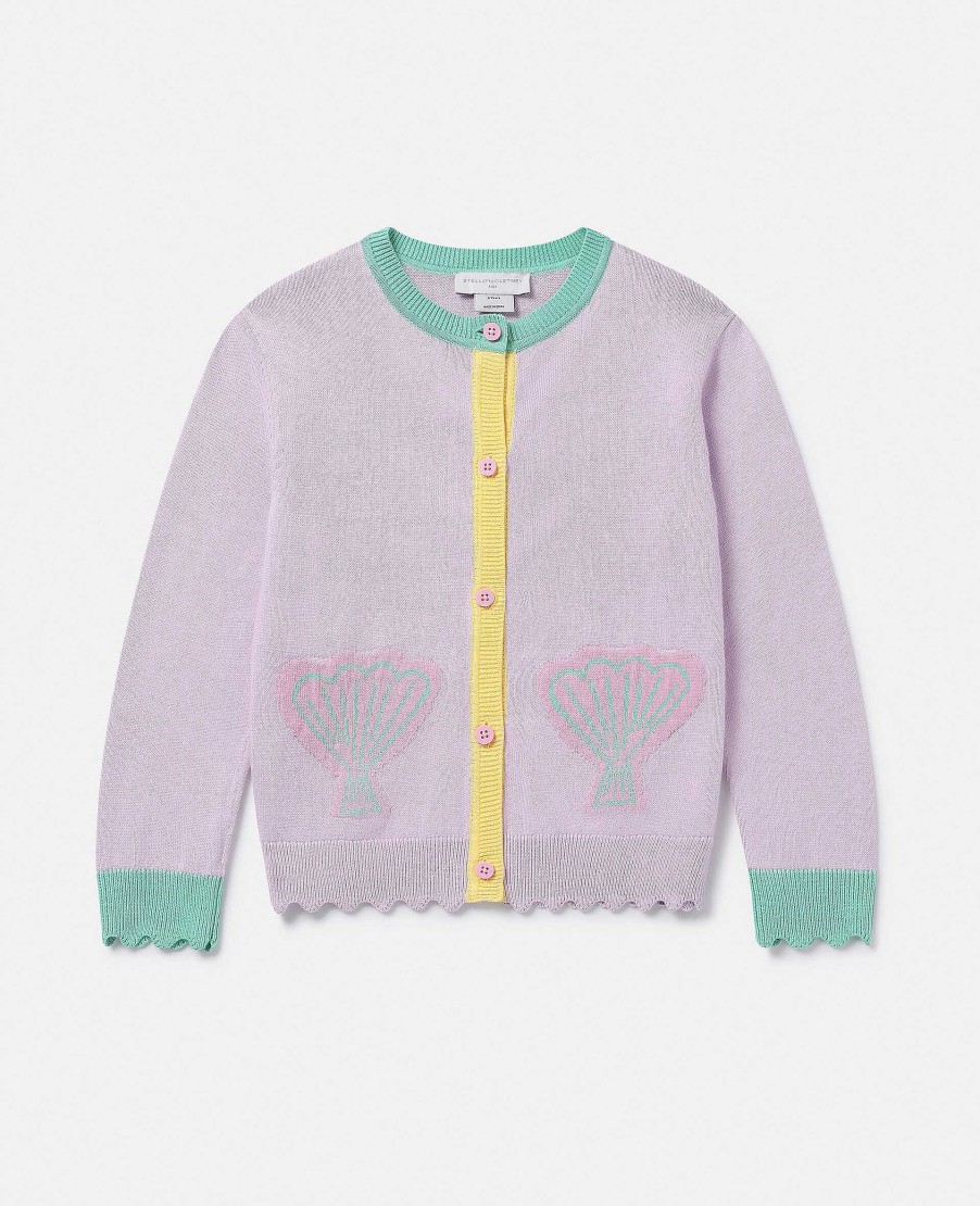 Kids Stella McCartney Jumpers And Cardigans | Seashell Pocket Cardigan