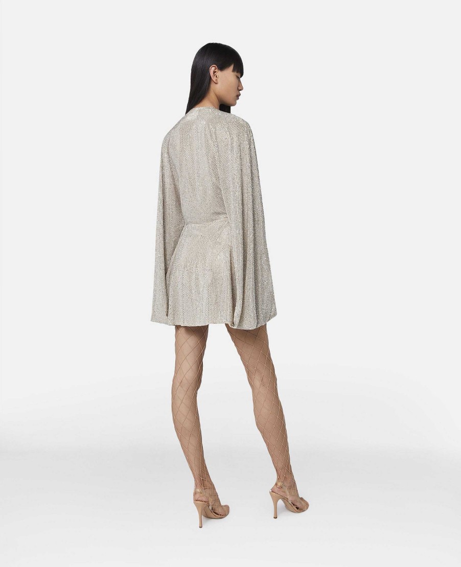 Women Stella McCartney Dresses | Crystal Strass Silk Cape Mini Dress