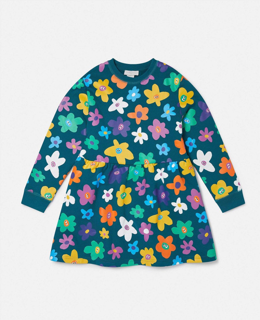 Kids Stella McCartney Dresses And All-In-Ones | Smiling Flower Print Jersey Dress