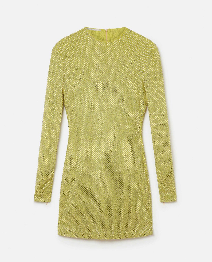 Women Stella McCartney Dresses | Crystal Lace Long-Sleeved Mini Dress