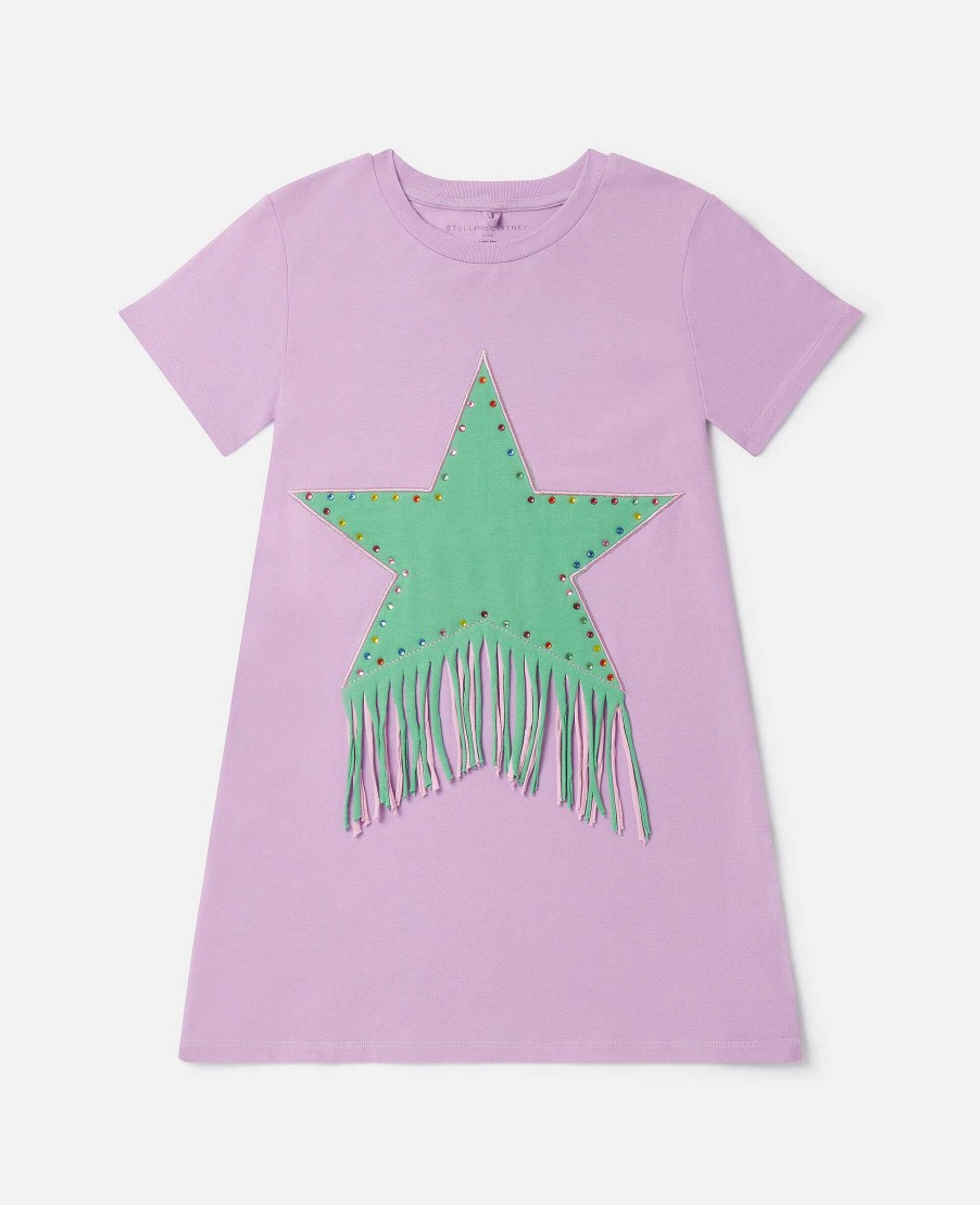 Kids Stella McCartney Dresses And All-In-Ones | Fringed Star T-Shirt Dress