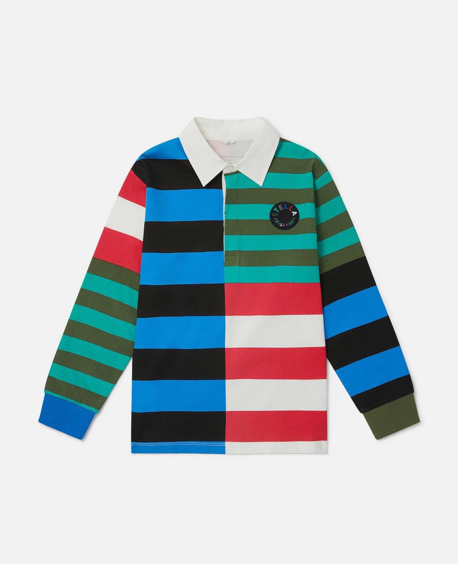 Kids Stella McCartney Cardigans And Jumpers | Variegated Stripe Rugby Top