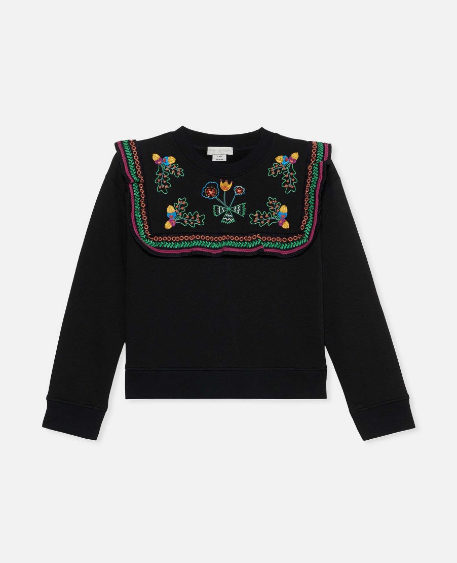 Kids Stella McCartney Jumpers And Cardigans | Acorn Embroidery Collared Sweatshirt