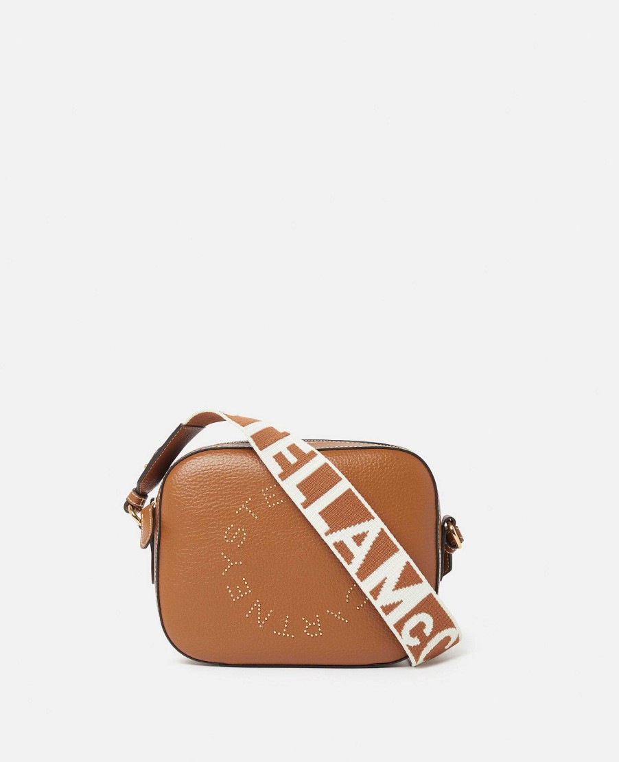 Women Stella McCartney Logo Bag | Logo Studded Grainy Alter Mat Mini Camera Bag