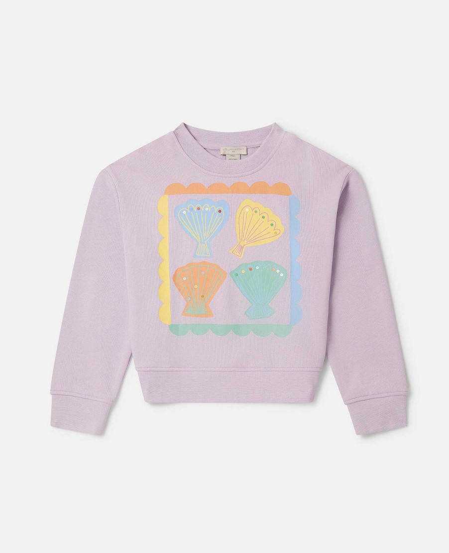 Kids Stella McCartney Jumpers And Cardigans | Seashell Stamp Sweatshirt