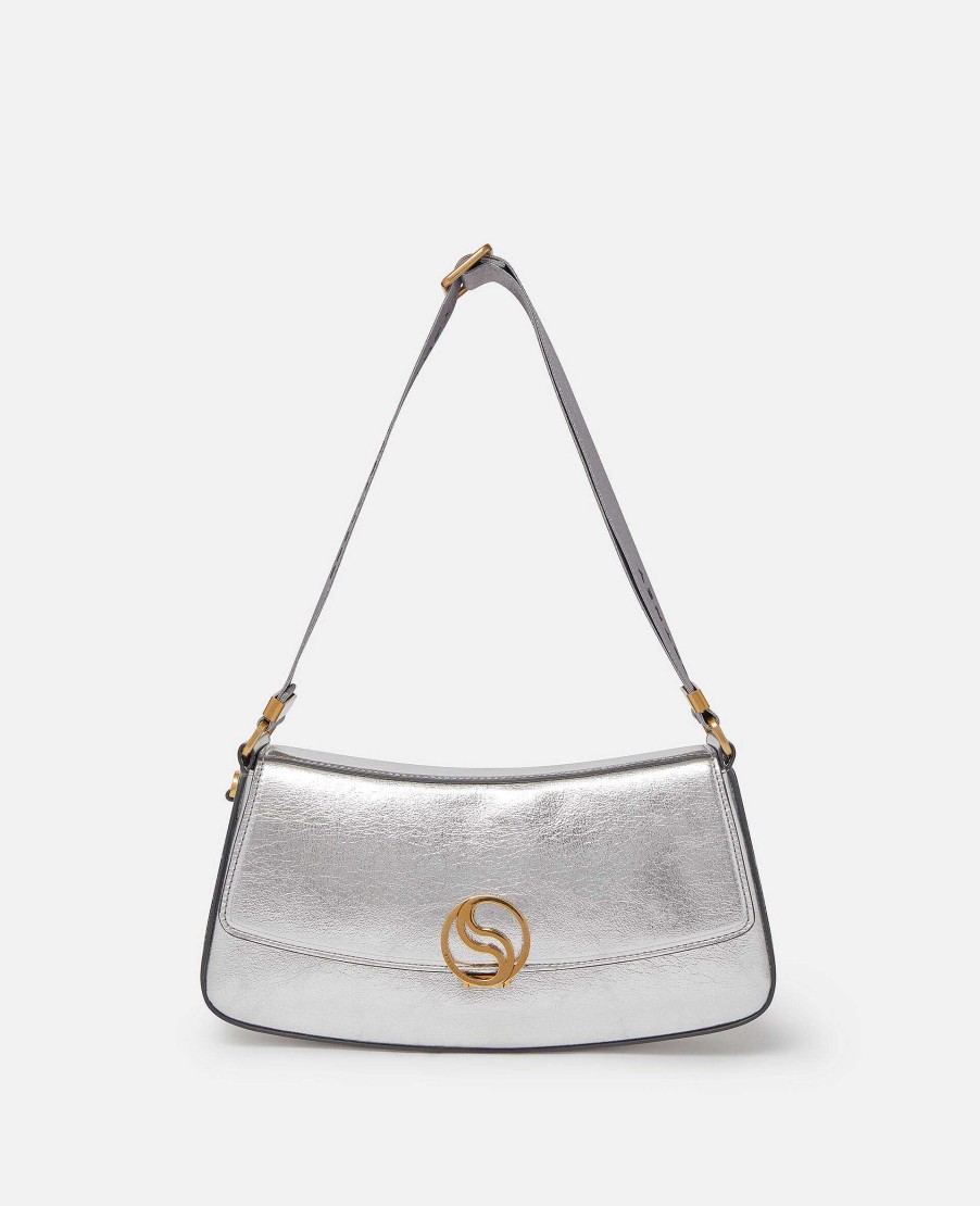 Women Stella McCartney Top-Handle Bags | S-Wave Metallic Shoulder Bag