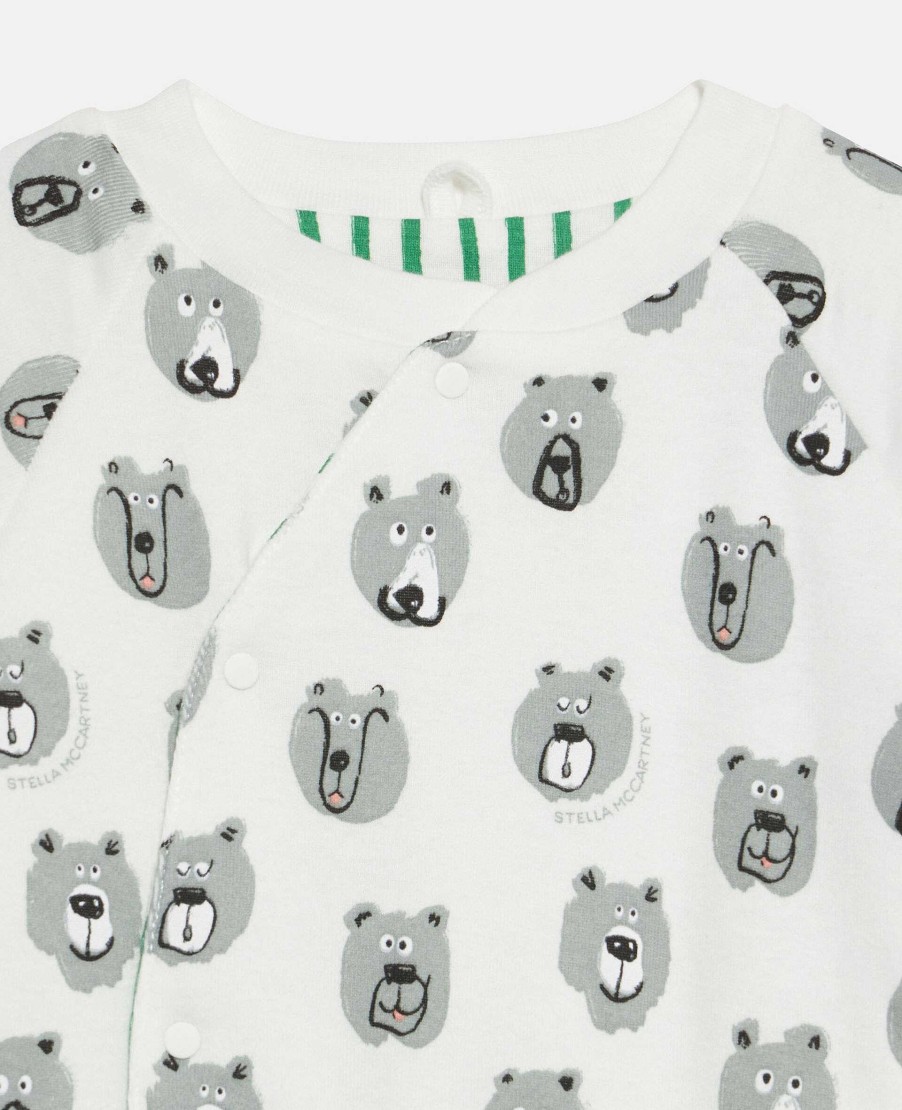 Kids Stella McCartney Baby Boys | Bear Print Reversible Sleepsuit