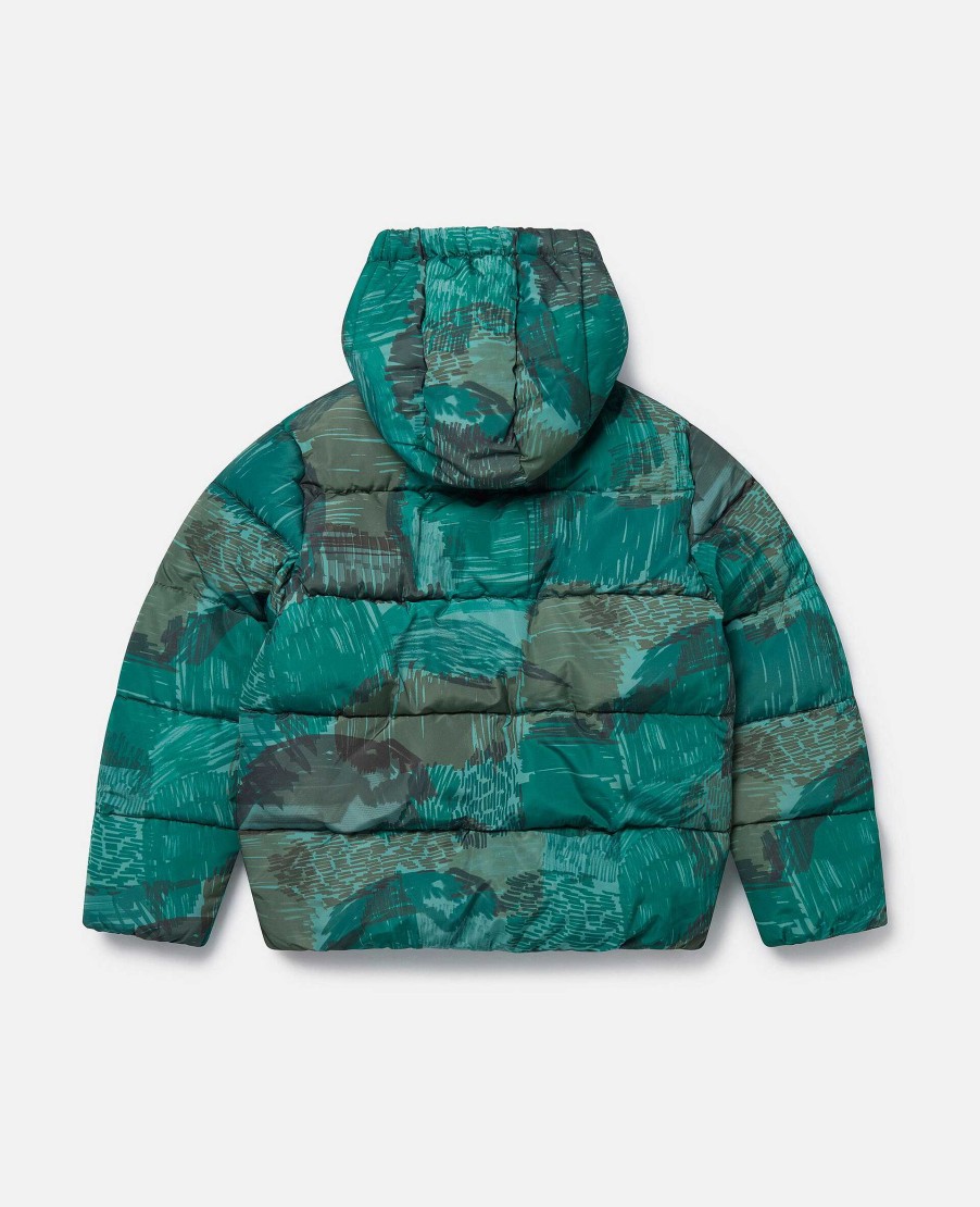 Kids Stella McCartney Outerwear | Scribble Print Hooded Puffer Coat