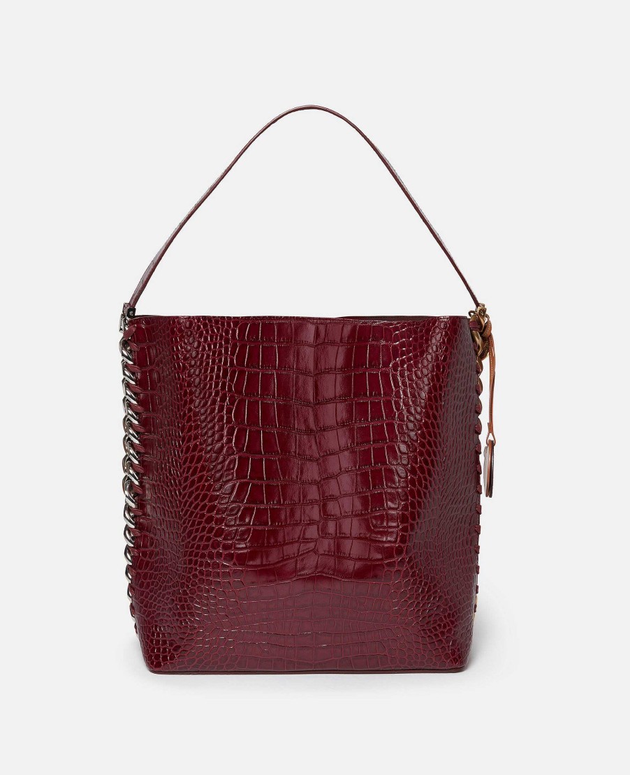 Women Stella McCartney Frayme Bag | Frayme Croc-Effect Embossed Tote Bag