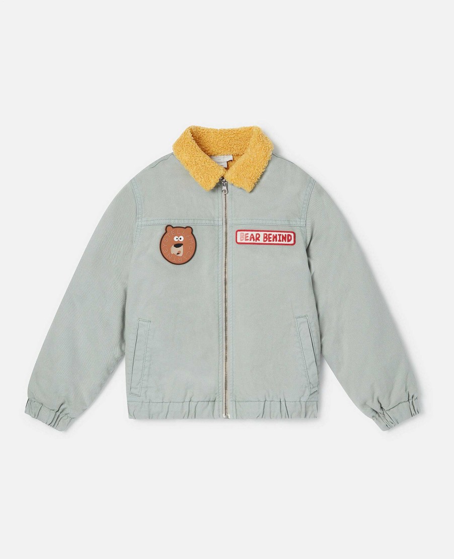 Kids Stella McCartney Outerwear | Badge Applique Borg Collar Jacket