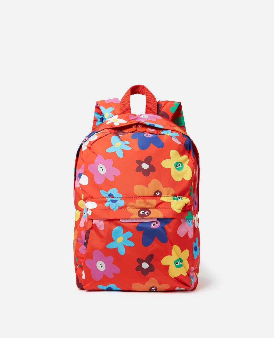 Kids Stella McCartney Baby Girls | Smiling Flower Print Backpack