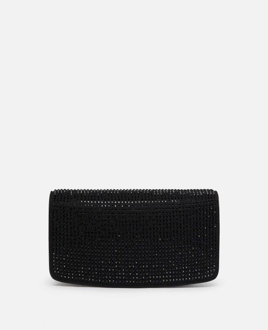 Women Stella McCartney Crossbody Bags | S-Wave Crystal Hotfix Wallet On Strap