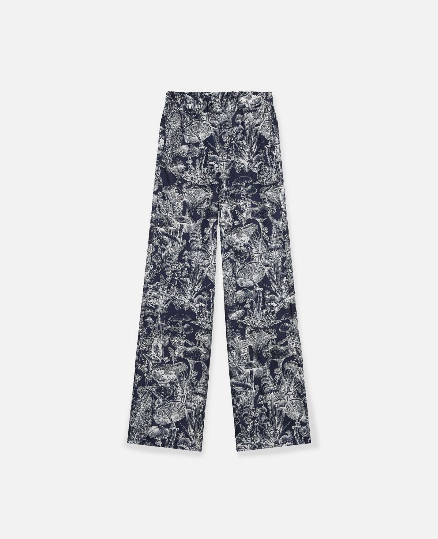 Women Stella McCartney Trousers And Shorts | Fungi Forest Print Silk Pyjama Trousers