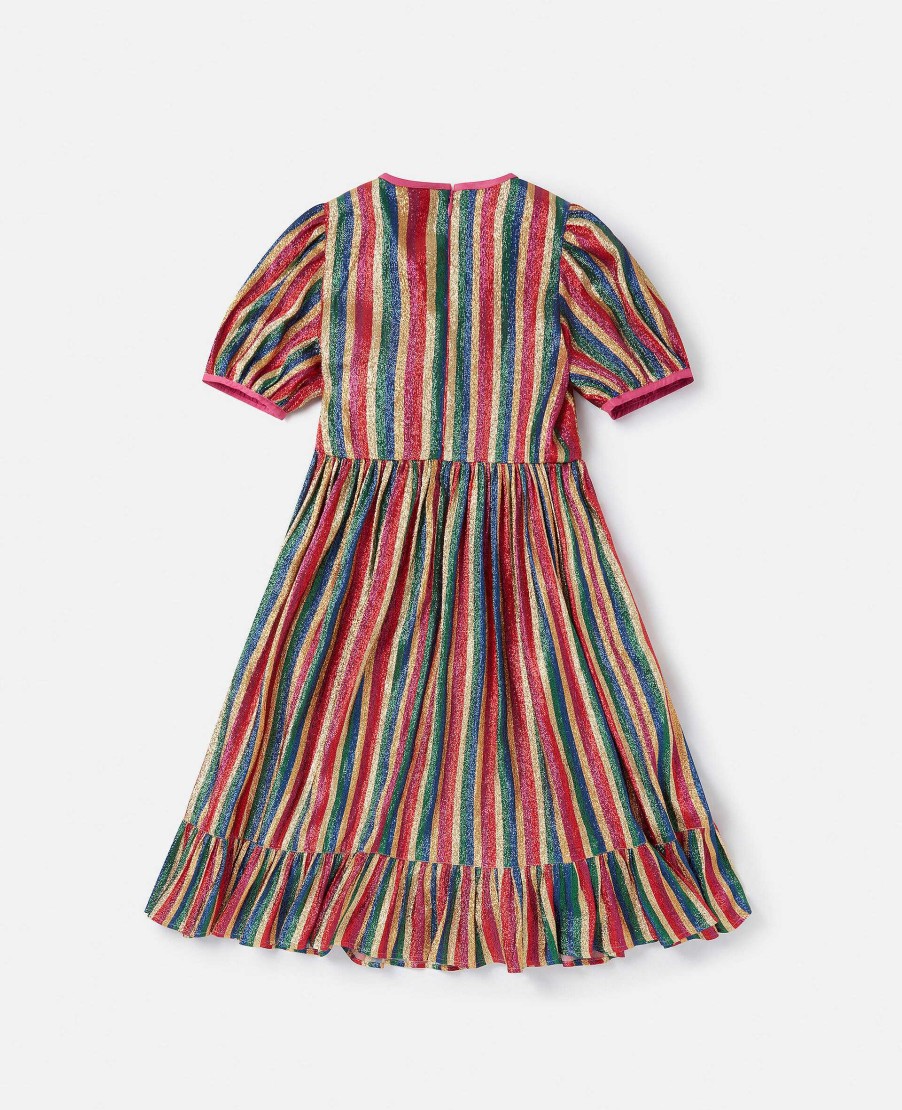 Kids Stella McCartney Dresses And All-In-Ones | Metallic Rainbow Stripe Dress