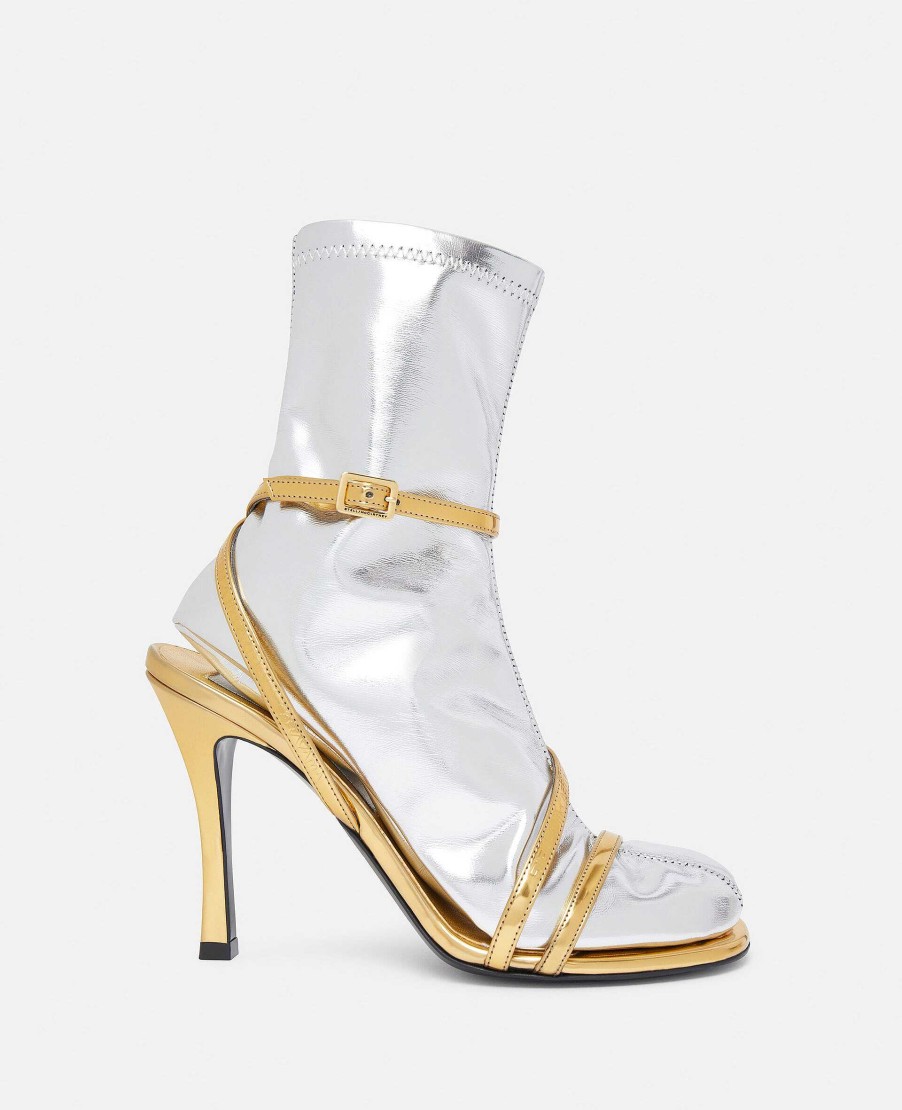 Unisex Stella McCartney Shoes | Double-Chromatic Sock-Effect Heeled Boots