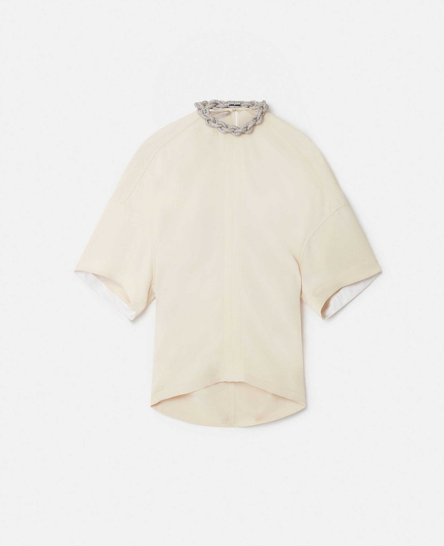 Women Stella McCartney Shirts And Tops | Falabella Crystal Chain Collar Top