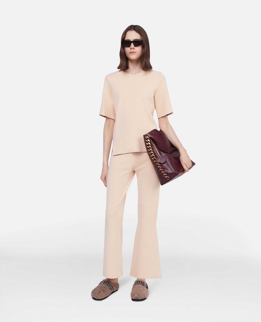 Women Stella McCartney Trousers And Shorts | Compact Knit Cropped Flared Trousers