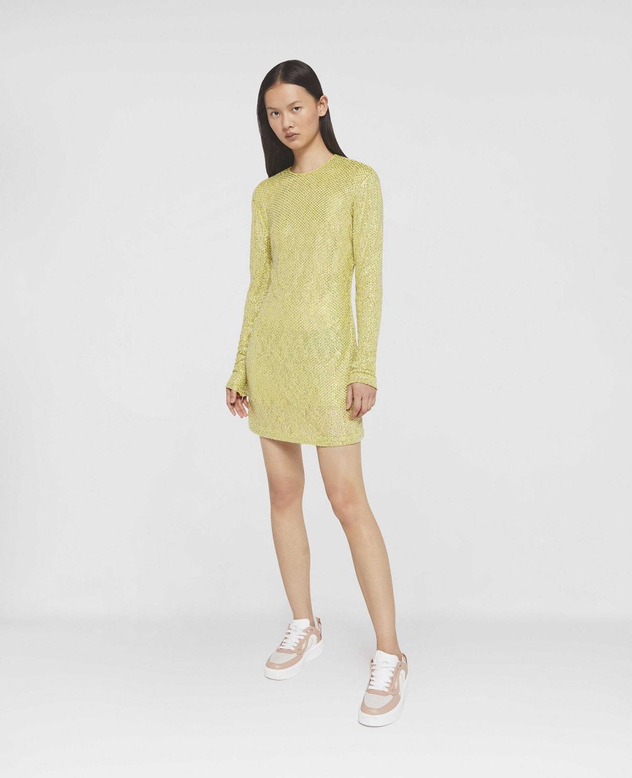 Women Stella McCartney Dresses | Crystal Lace Long-Sleeved Mini Dress