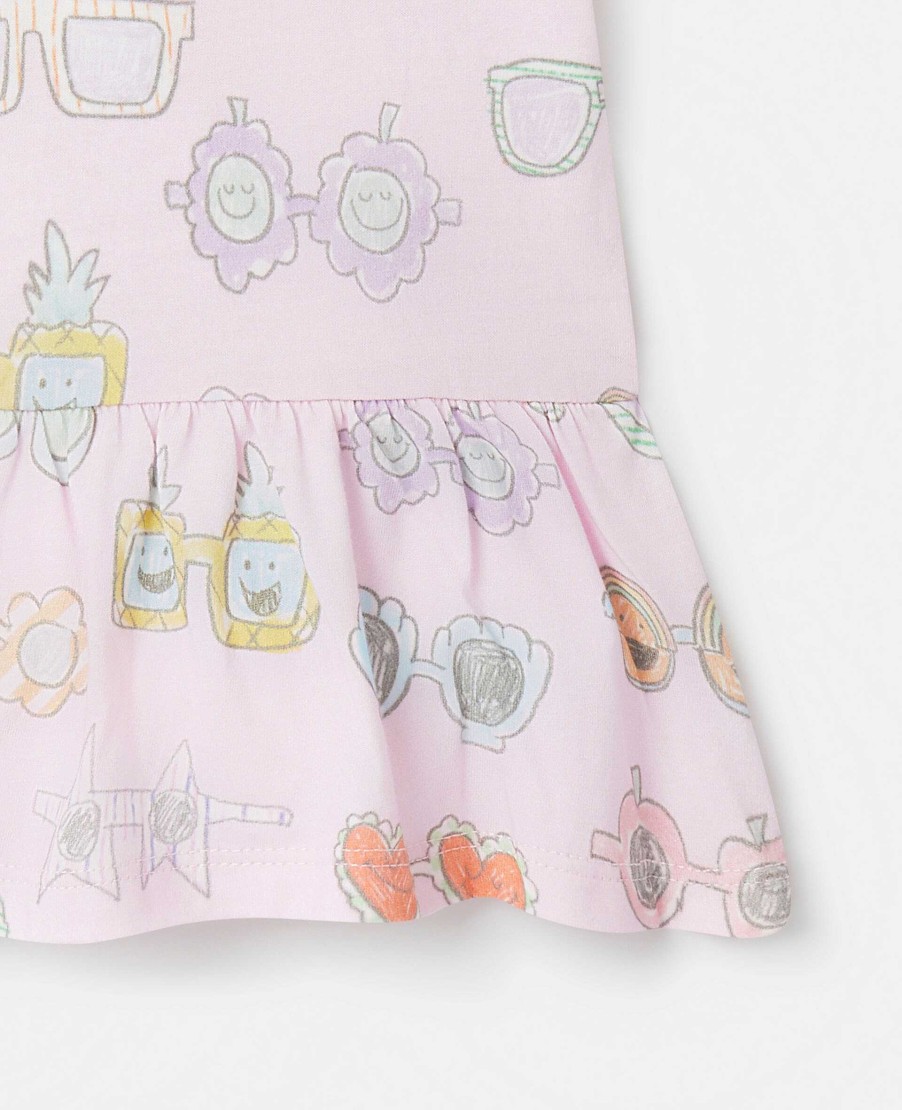 Kids Stella McCartney Sweatshirt And T-Shirts | Sunglasses Doodle Print Frilled Dress