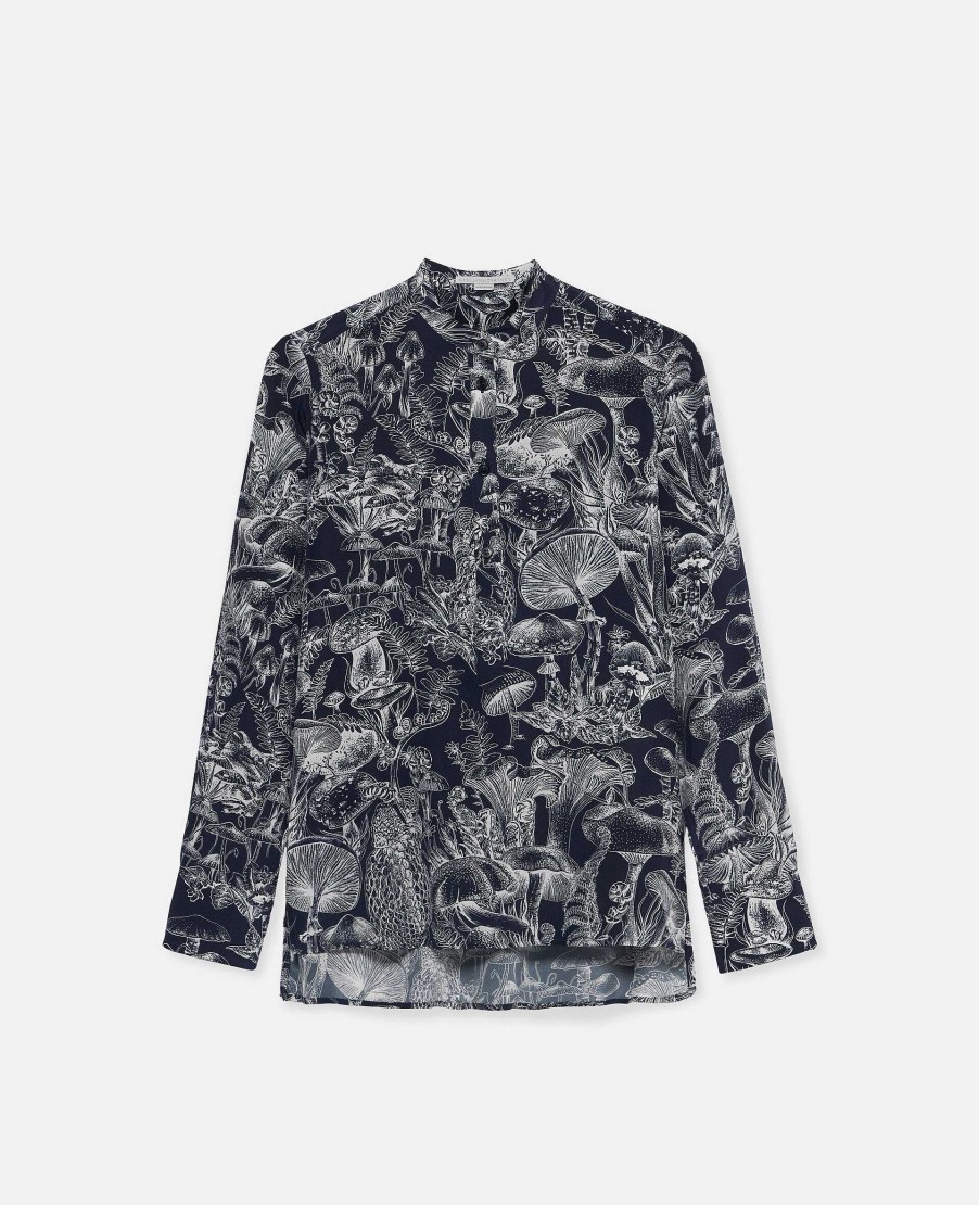 Women Stella McCartney Shirts And Tops | Fungi Forest Print Silk Shirt