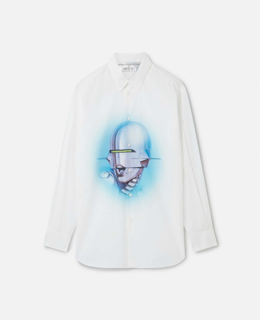 Unisex Stella McCartney Shirts | Sexy Robot Print Organic Cotton Boyfriend Shirt