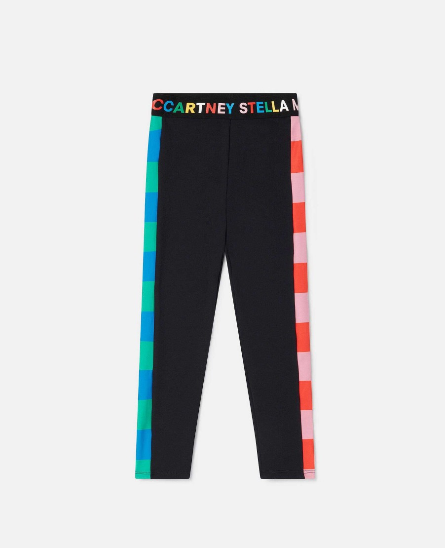 Kids Stella McCartney Trousers And Skirts | Logo Tape Striped Side Leggings