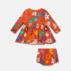 Kids Stella McCartney Baby Girls | Smiling Flower Print Dress And Bloomers Set