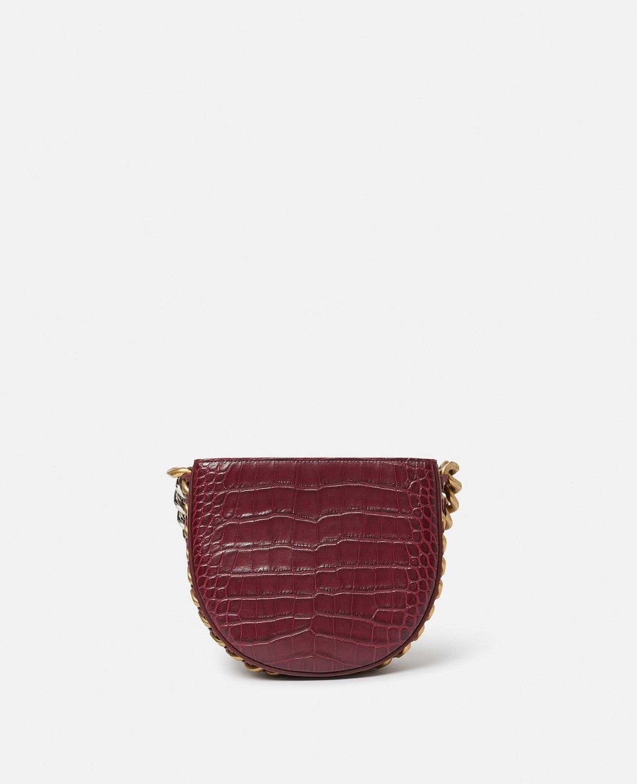 Women Stella McCartney Frayme Bag | Frayme Croc-Effect Embossed Small Shoulder Bag