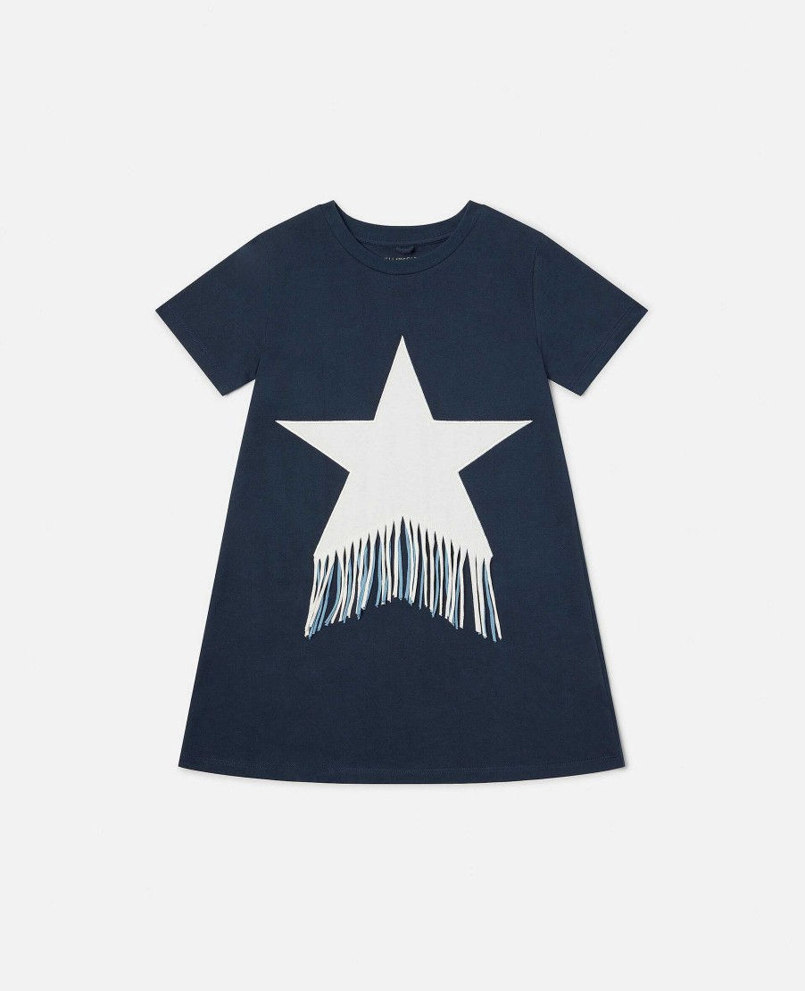 Kids Stella McCartney Dresses And All-In-Ones | Fringed Star Sweatshirt Dress