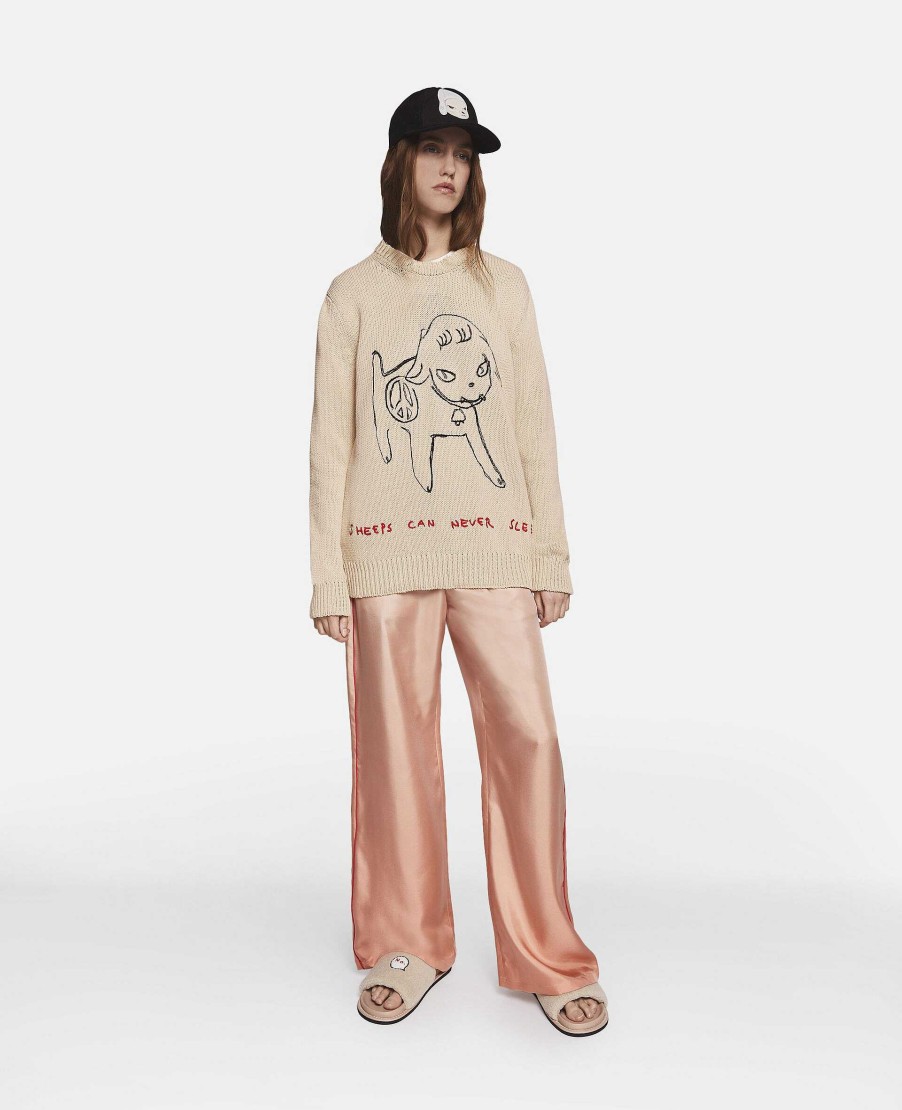 Unisex Stella McCartney Sweatshirts | Sheep Embroidery Cotton Sweatshirt