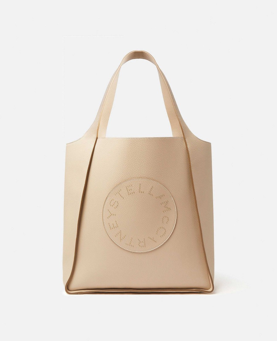 Women Stella McCartney Logo Bag | Logo Studded Grainy Alter Mat Square Tote Bag