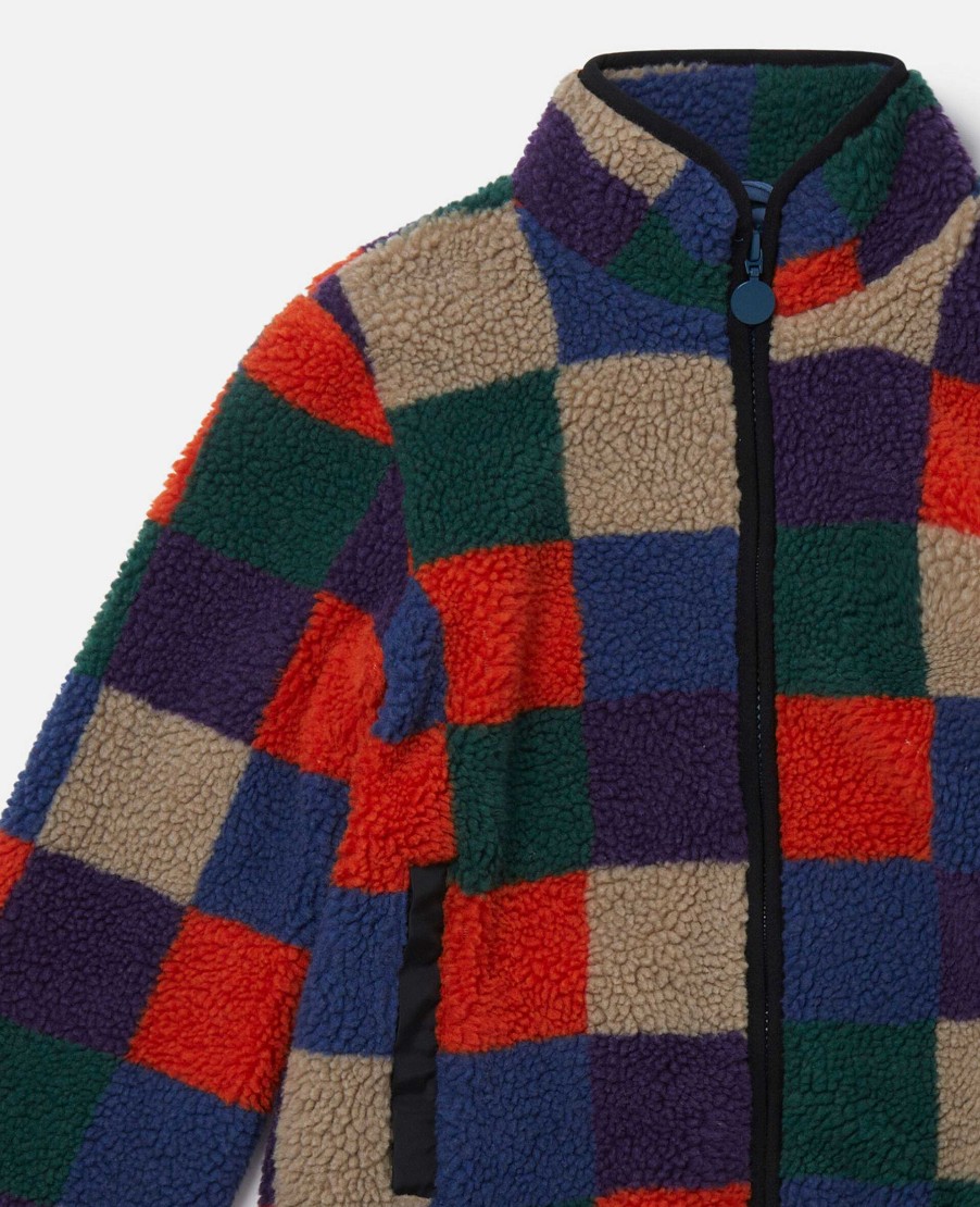 Kids Stella McCartney Cardigans And Jumpers | Checkerboard Fleece Zip Jacket