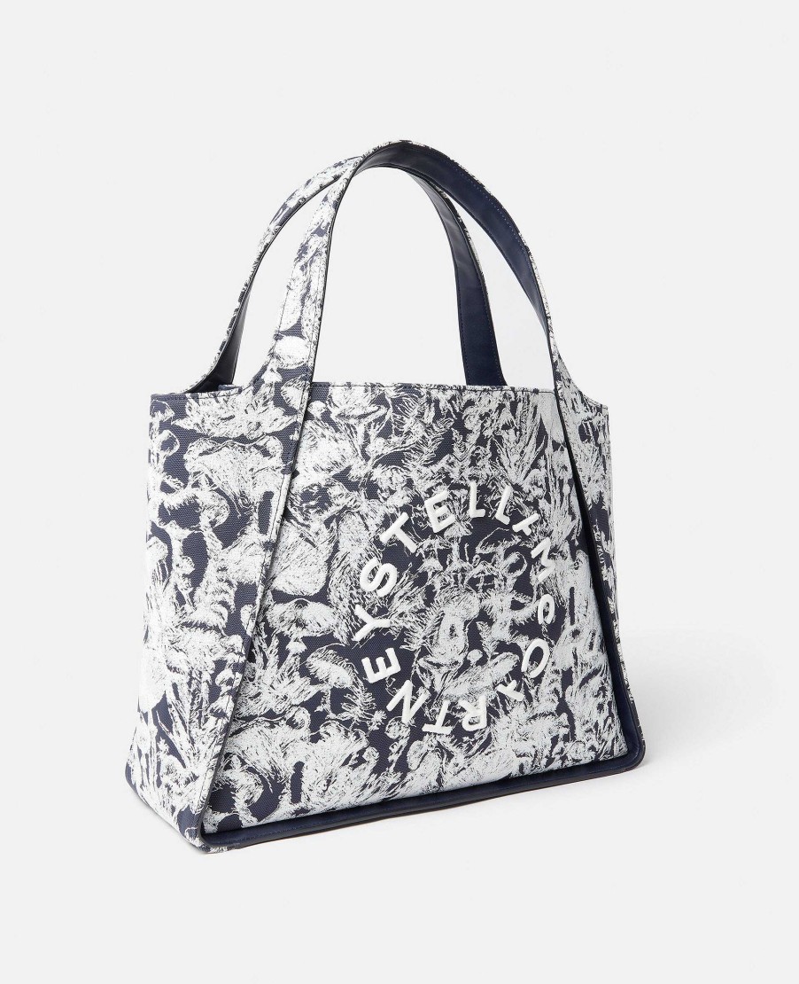 Women Stella McCartney Logo Bag | Logo Fungi Forest Toile De Jouy Tote Bag