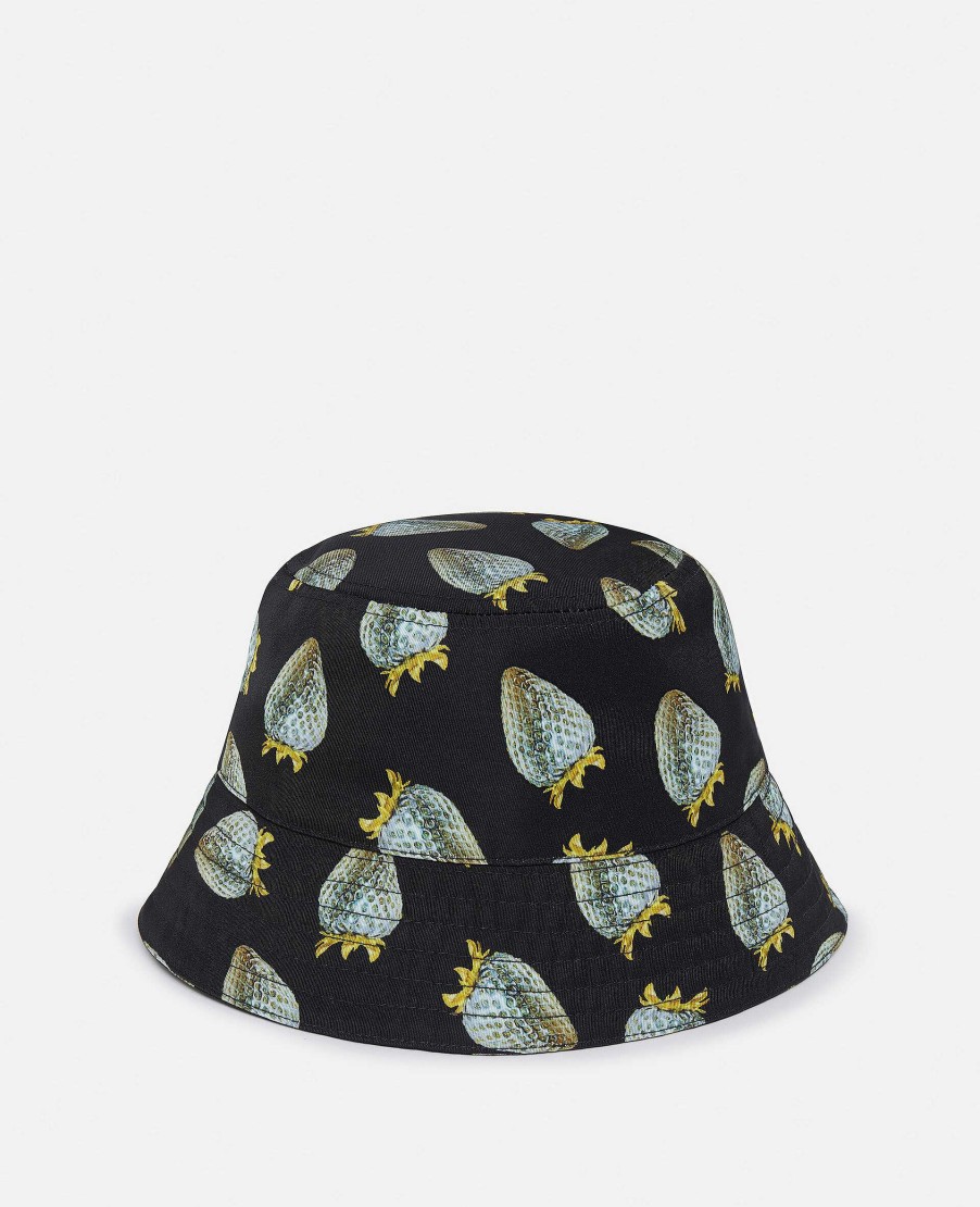 Unisex Stella McCartney Accessories | Strawberry-Print Regenerated Nylon Bucket Hat