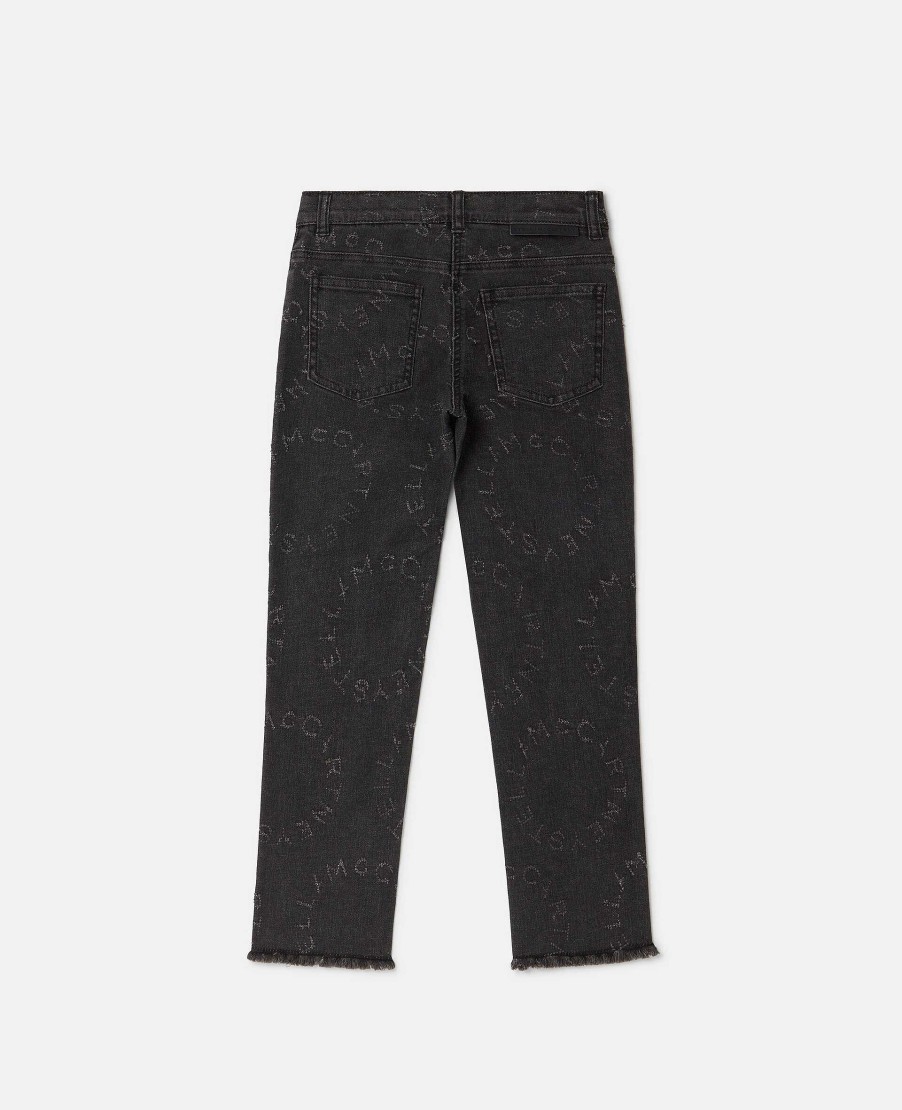 Kids Stella McCartney Trousers And Skirts | Circular Logo Straight Leg Jeans