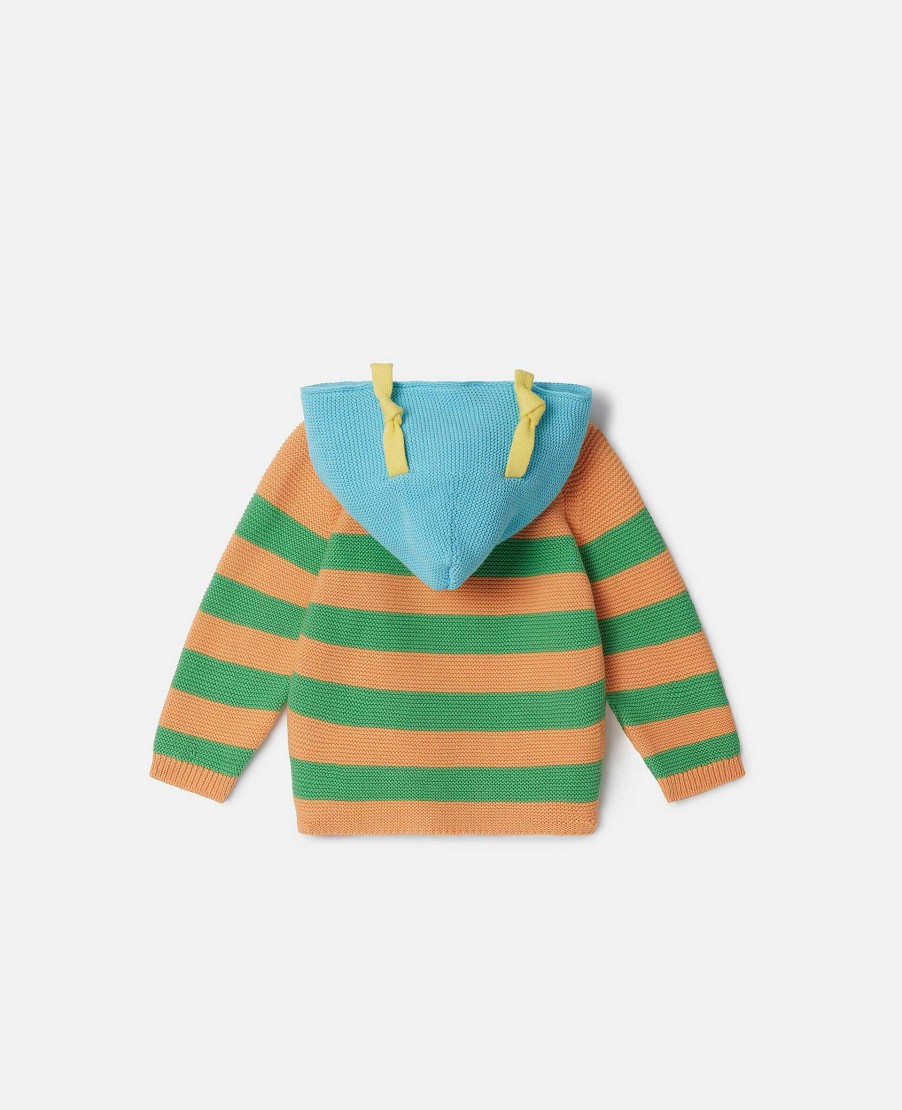 Kids Stella McCartney Outerwear | Striped Bumblebee Hooded Cardigan