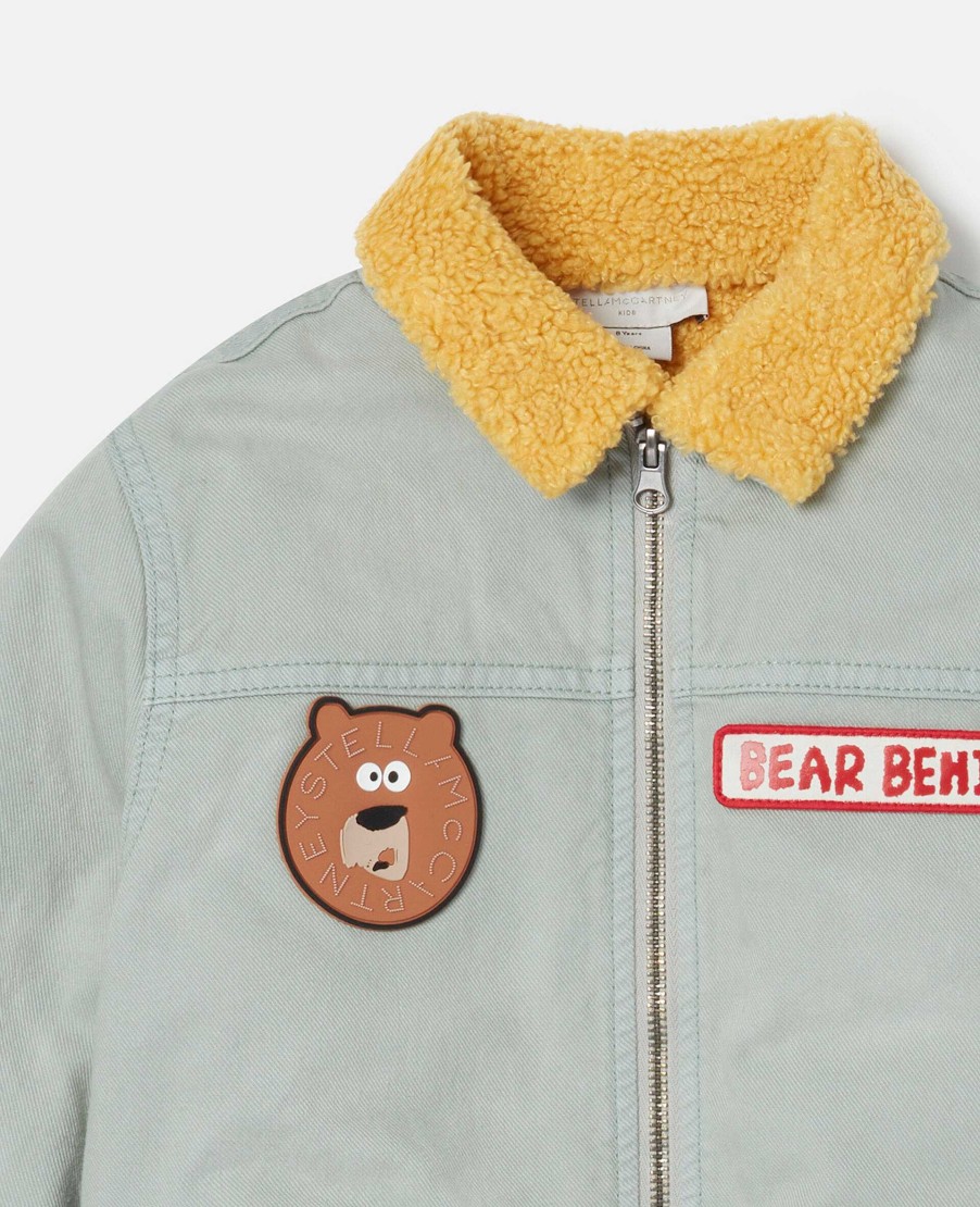 Kids Stella McCartney Outerwear | Badge Applique Borg Collar Jacket