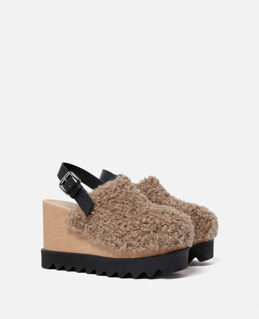 Women Stella McCartney Wedges | Elyse Teddy Slingback Platform Clogs