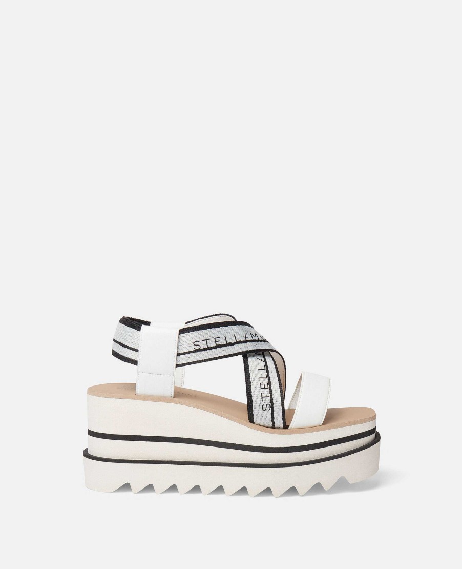 Women Stella McCartney Wedges | Sneak-Elyse Striped Platform Sandals