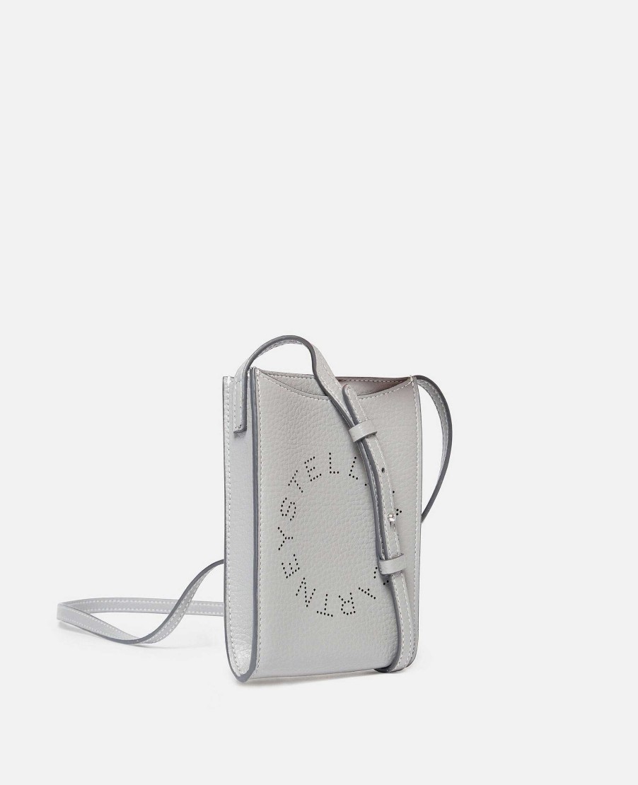 Women Stella McCartney Strap Wallets | Logo Grainy Alter Mat Crossbody Phone Pouch