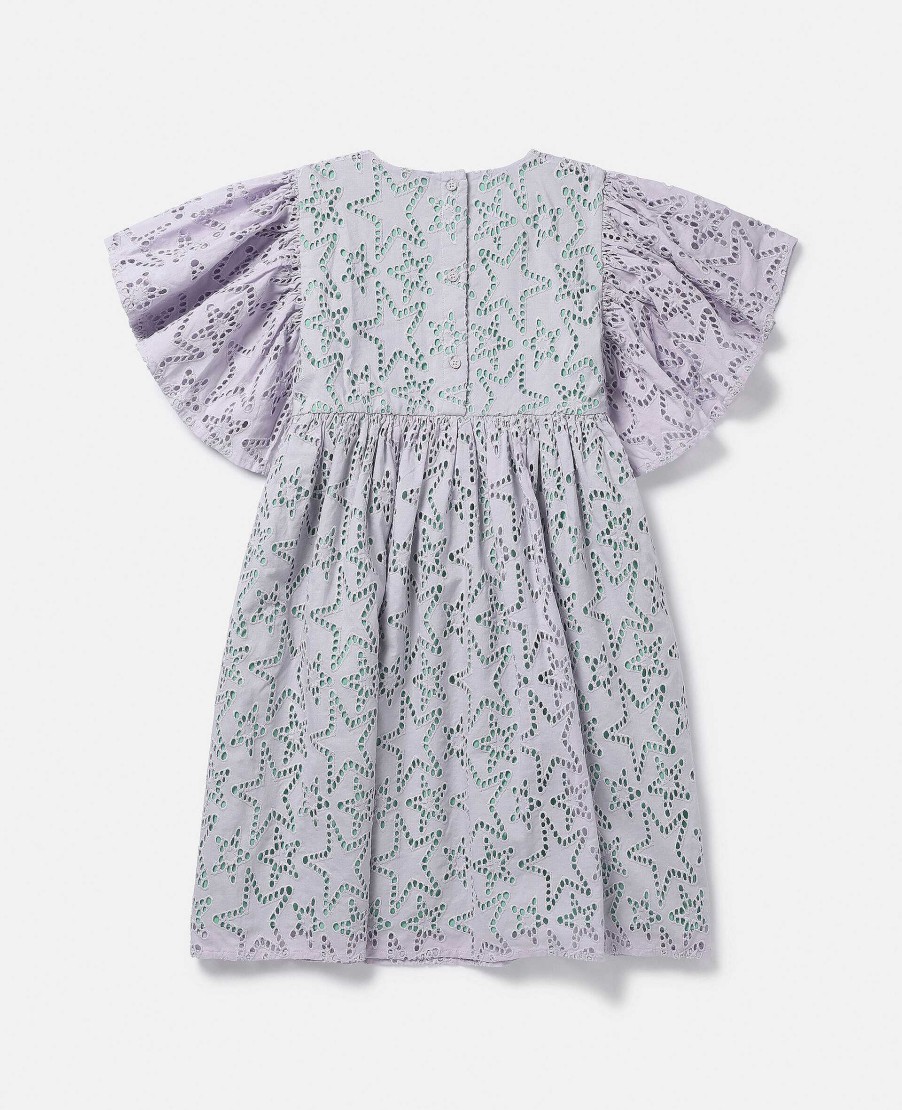 Kids Stella McCartney Dresses And All-In-Ones | Star Broderie Anglaise Angel Sleeve Dress