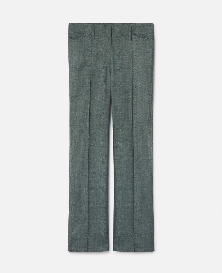 Women Stella McCartney Trousers And Shorts | Wool Mouline Tailored Trousers