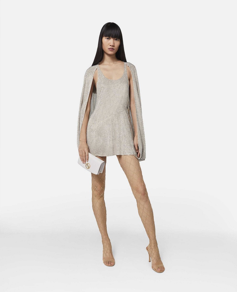 Women Stella McCartney Dresses | Crystal Strass Silk Cape Mini Dress