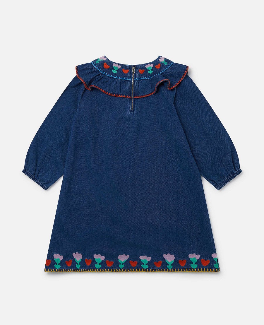 Kids Stella McCartney Dresses And All-In-Ones | Folk Flower Embroidered Collared Dress