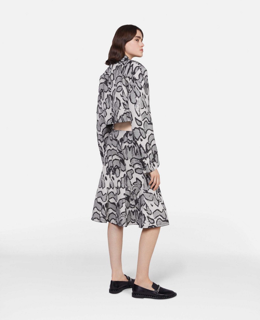 Women Stella McCartney Tailoring | Abstract Moth Jacquard Cropped Utility Jacket