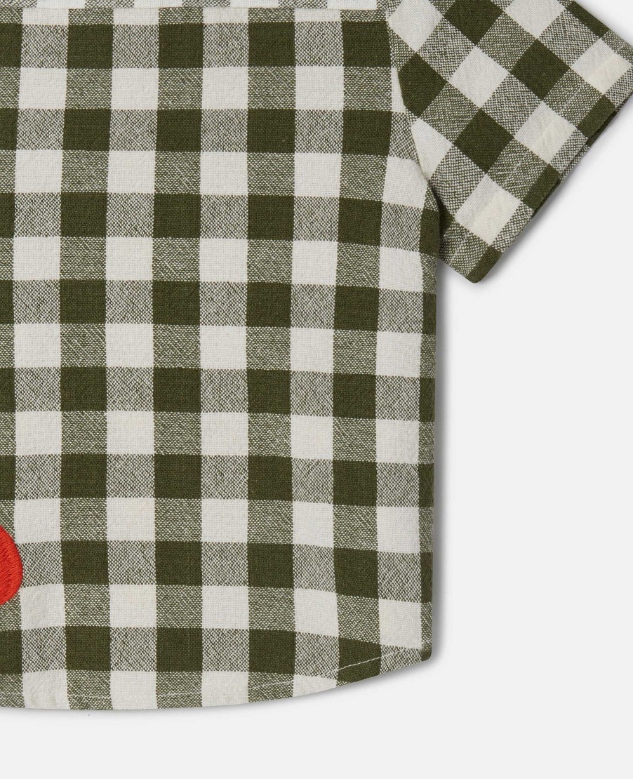 Kids Stella McCartney Baby Boys | Veggie Embroidery Gingham Shirt