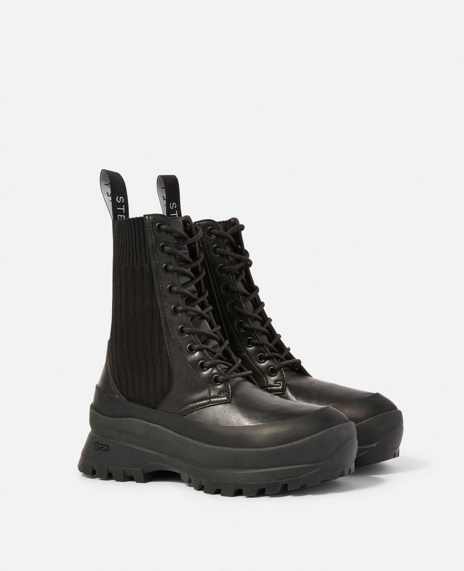 Women Stella McCartney Boots | Trace Lace-Up Biker Boots