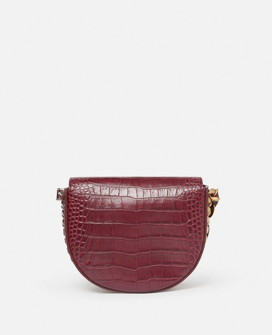 Women Stella McCartney Frayme Bag | Frayme Croc-Effect Embossed Medium Flap Shoulder Bag