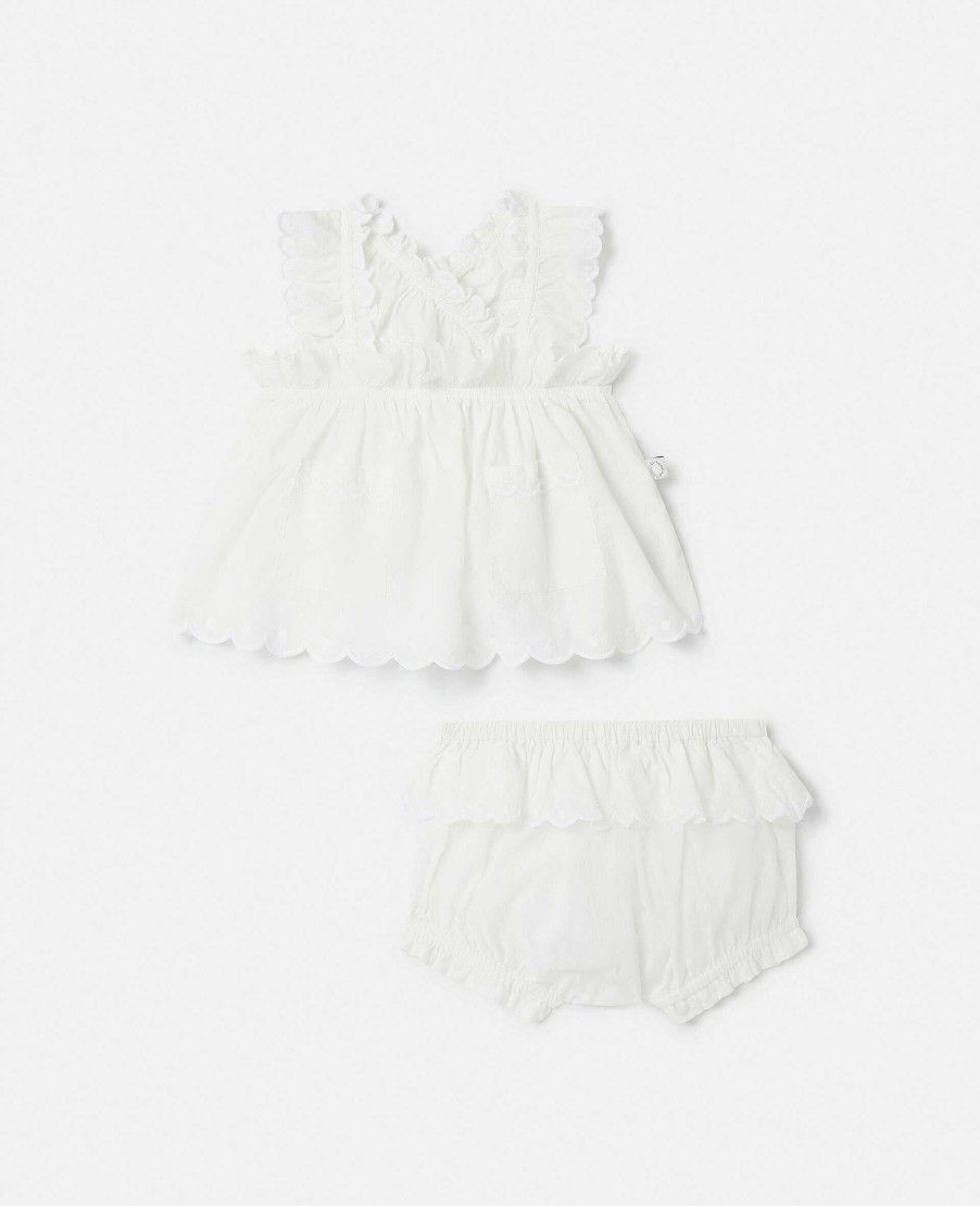 Kids Stella McCartney Baby Girls | Broderie Anglaise Vest And Bloomers Set