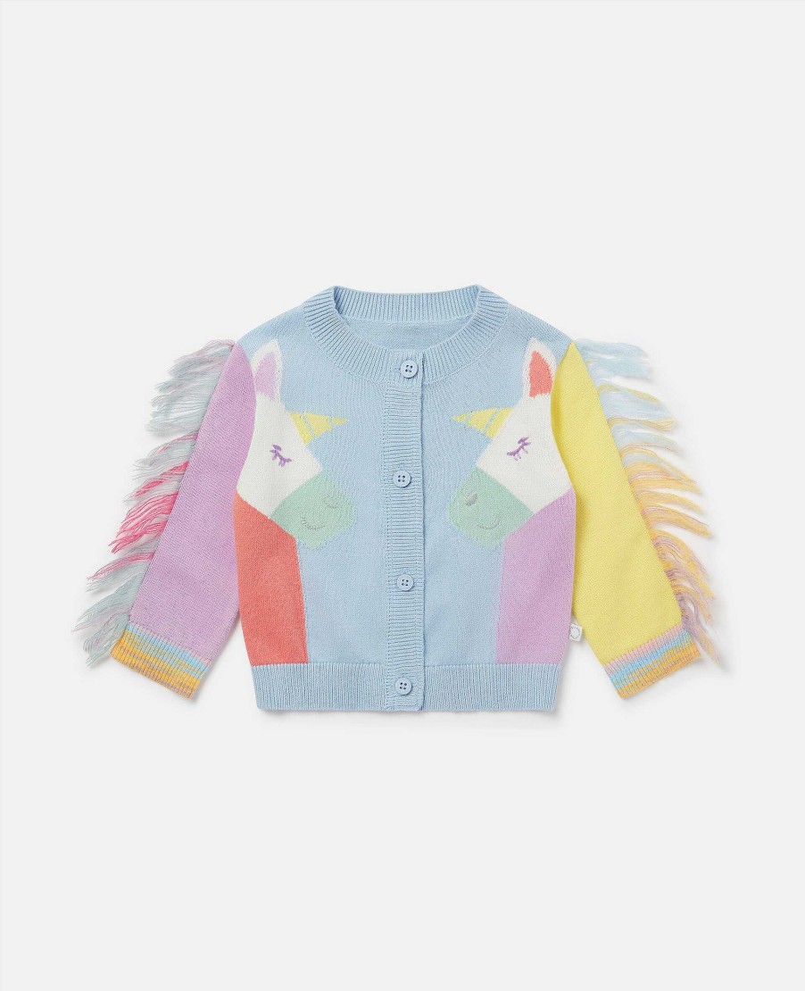 Kids Stella McCartney Baby Girls | Double Rainbow Unicorn Cardigan